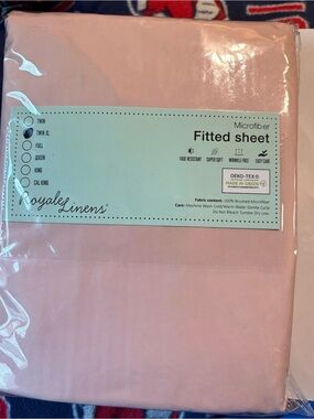 Pink Microfiber Fitted Sheet - Twin XL college- dorm